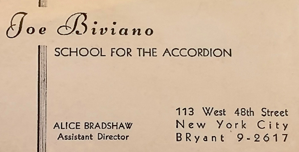 Joe Biviano business card